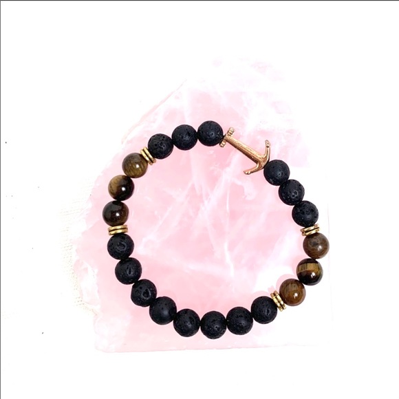 NWOT Lava stone anchor bead bracelet - Picture 3 of 5